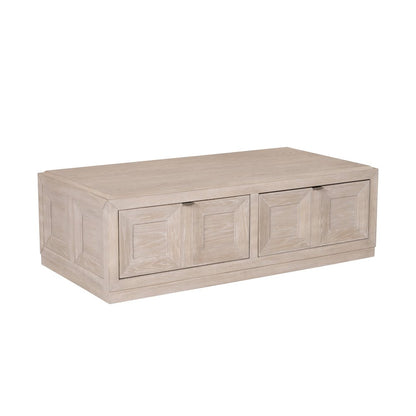 Ulan Modern Solid Wood Coffee Table with Casters