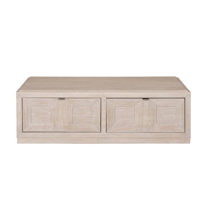 Ulan Modern Solid Wood Coffee Table with Casters