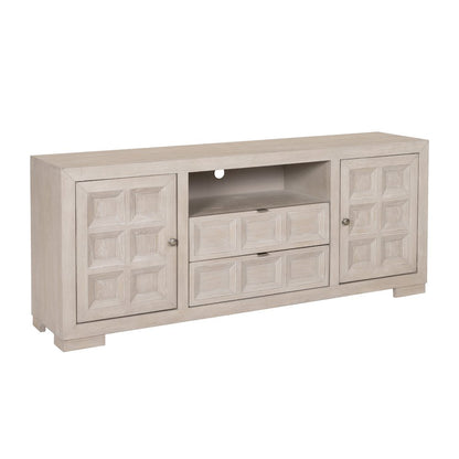 Ulan Modern Solid Wood 2-Drawer TV Stand with Shelves