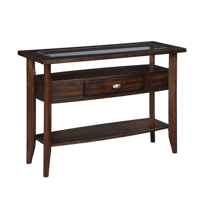 Eski Wood 1-Drawer Sofa Table in Dark Walnut