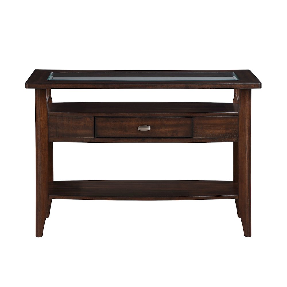 Eski Wood 1-Drawer Sofa Table in Dark Walnut
