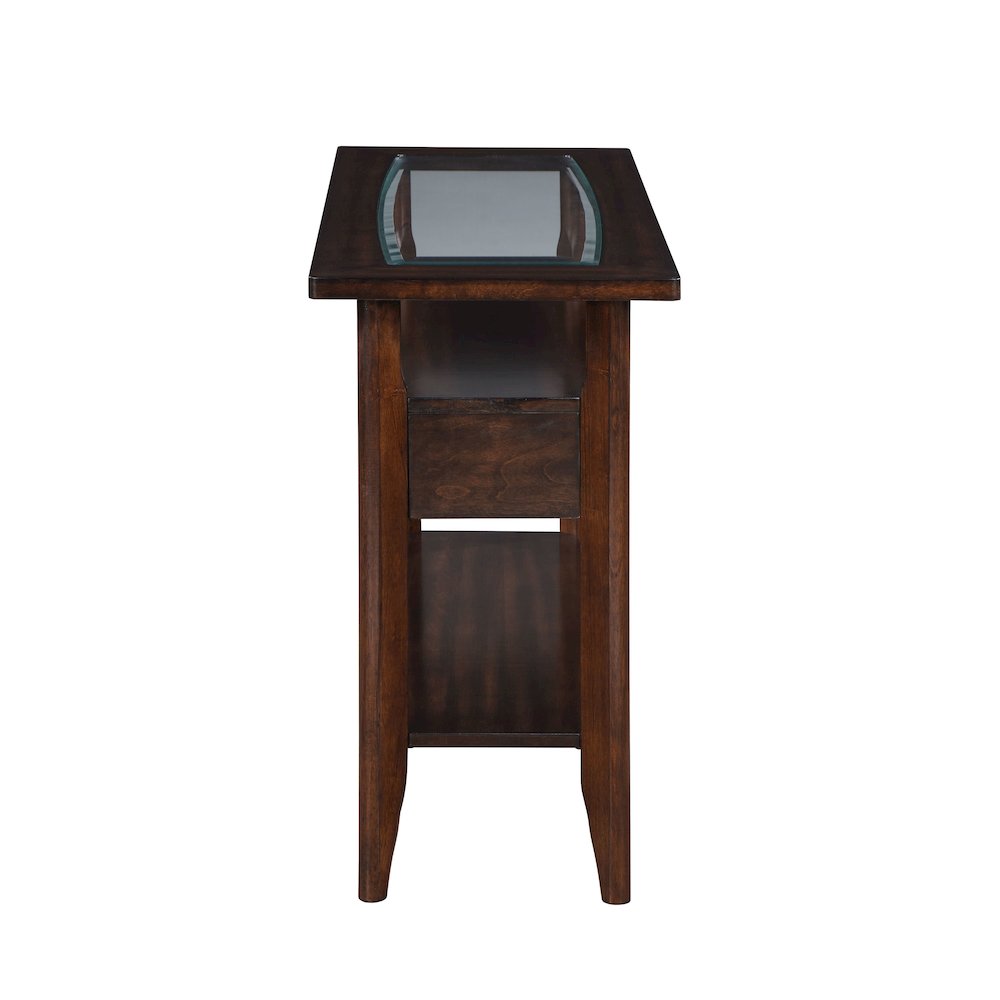 Eski Wood 1-Drawer Sofa Table in Dark Walnut