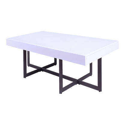 Vasket Contemporary Metal 2-Drawer Coffee Table
