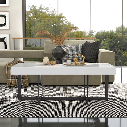 Vasket Contemporary Metal 2-Drawer Coffee Table