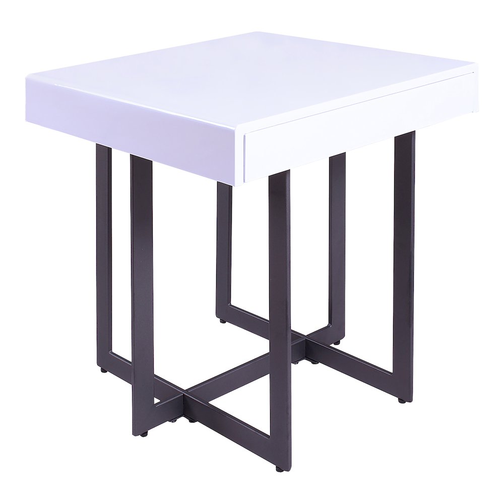 Vasket Contemporary Metal 1-Drawer End Table