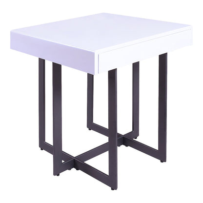Vasket Contemporary Metal 1-Drawer End Table