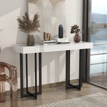 Vasket Contemporary Metal 1-Drawer Sofa Table