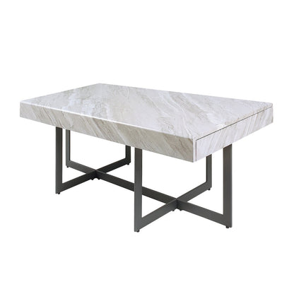 Vasket Contemporary Metal 2-Drawer Coffee Table
