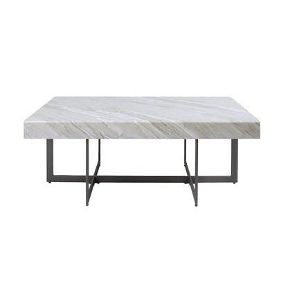Vasket Contemporary Metal 2-Drawer Coffee Table