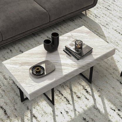 Vasket Contemporary Metal 2-Drawer Coffee Table