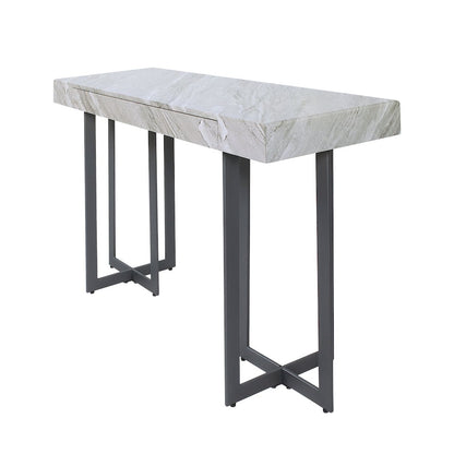 Vasket Contemporary Metal 1-Drawer Sofa Table