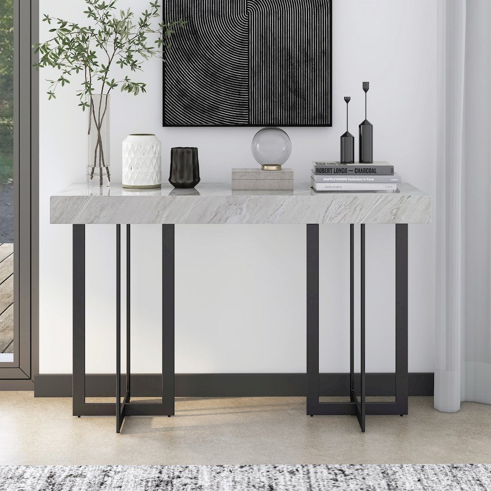 Vasket Contemporary Metal 1-Drawer Sofa Table