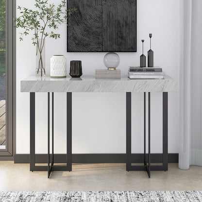 Vasket Contemporary Metal 1-Drawer Sofa Table