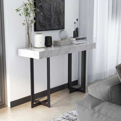 Vasket Contemporary Metal 1-Drawer Sofa Table