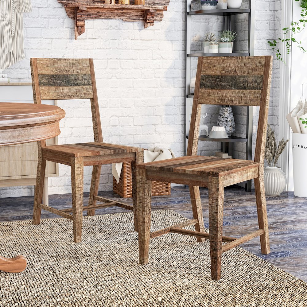 Pluto Solid Wood Dining Chair in Natural Tone (Set of 2)