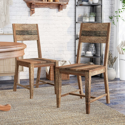 Pluto Solid Wood Dining Chair in Natural Tone (Set of 2)