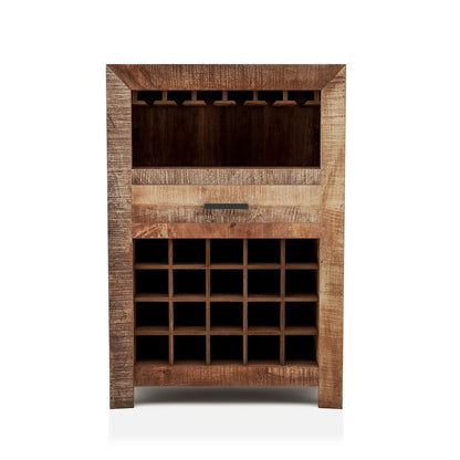 Zima Yellow Solid Wood 20-Bottle Wine Bar