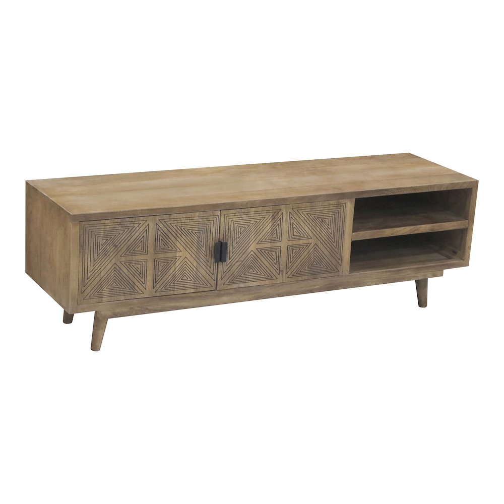 Kanan Art Deco Solid Wood 2-Door TV Stand