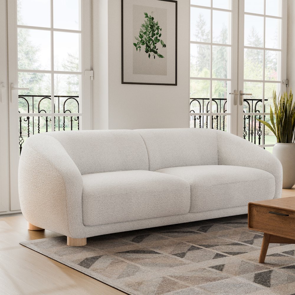 Amara Modern Boucle Sectional Sofa with Sloped Arms and High Density Foam