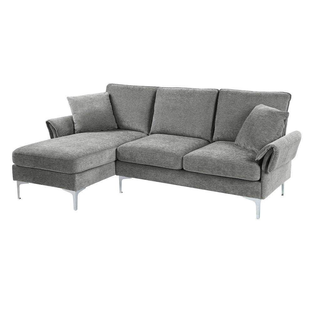 Jarnn Contemporary Chenille L-Shaped Sectional