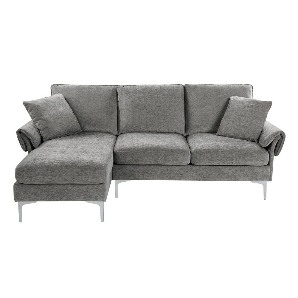 Jarnn Contemporary Chenille L-Shaped Sectional