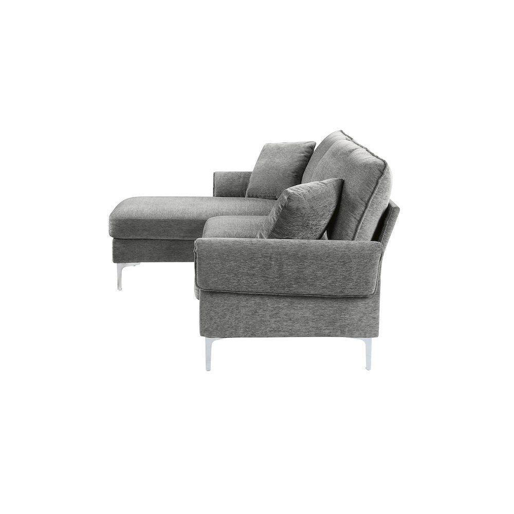 Jarnn Contemporary Chenille L-Shaped Sectional