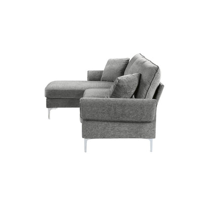 Jarnn Contemporary Chenille L-Shaped Sectional