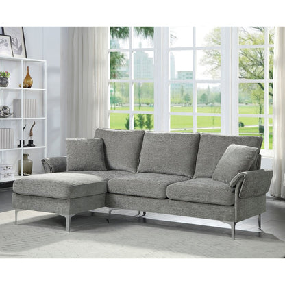 Jarnn Contemporary Chenille L-Shaped Sectional