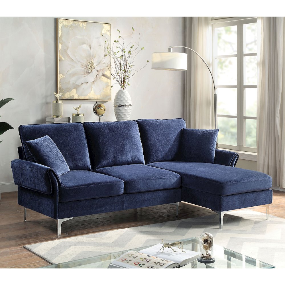 Jarnn Contemporary Chenille L-Shaped Sectional