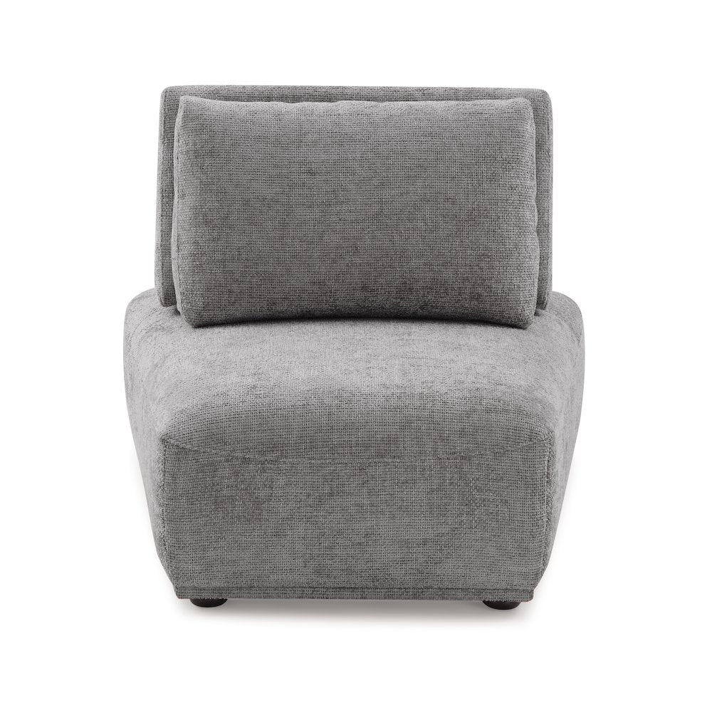 Tatiana Modern Chenille Curved Modular Armless Chair with Adjustable Backrest