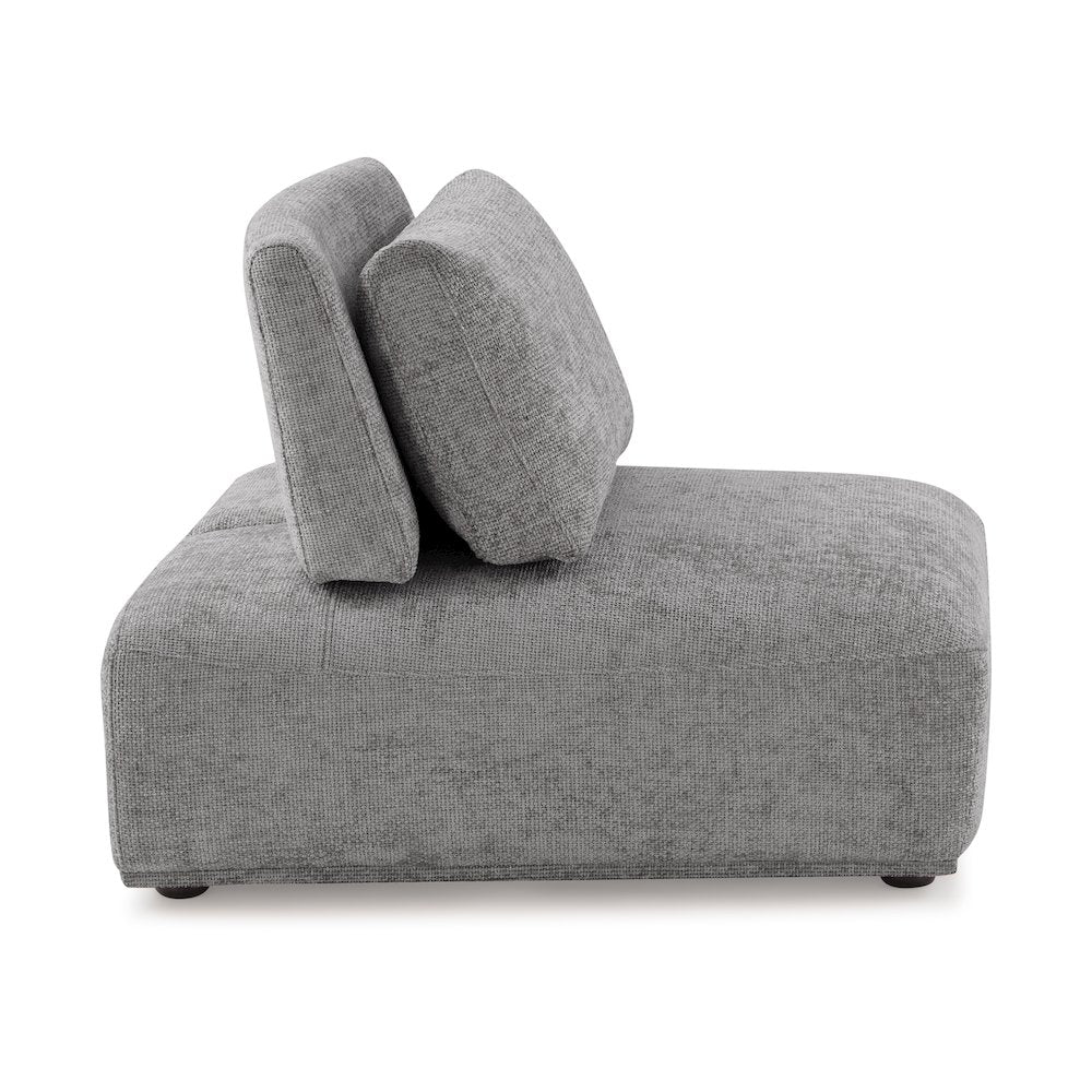 Tatiana Modern Chenille Curved Modular Armless Chair with Adjustable Backrest