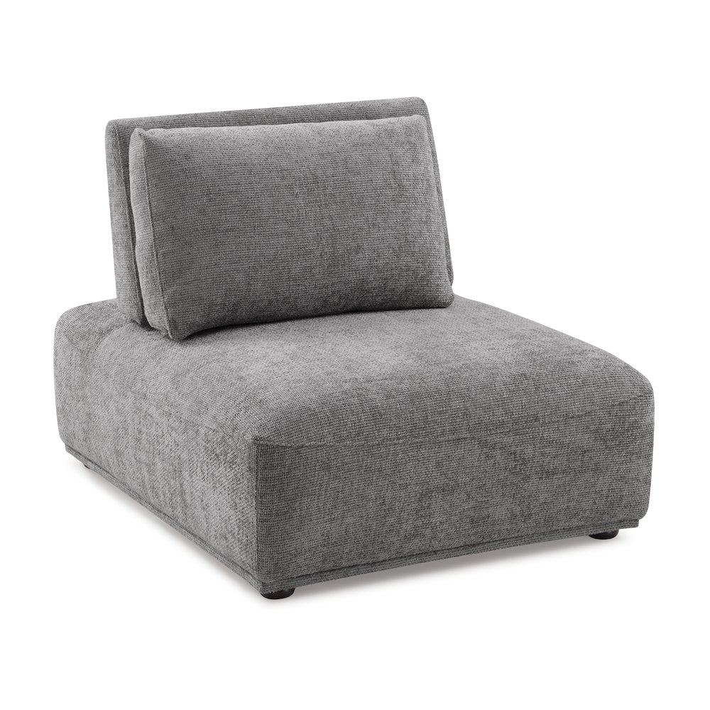 Tatiana Modern Chenille Modular Armless Chair with Adjustable Backrest