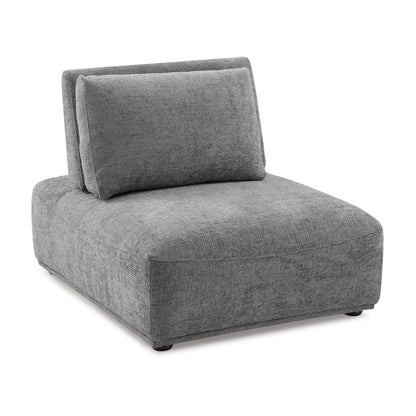 Tatiana Modern Chenille Modular Armless Chair with Adjustable Backrest