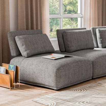 Tatiana Modern Chenille Modular Armless Chair with Adjustable Backrest