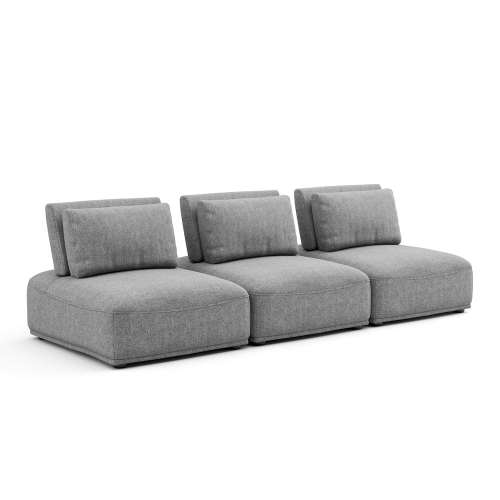 Tatiana Chenille 3-Seater Modular Sectional Sofa with Adjustable Backrest