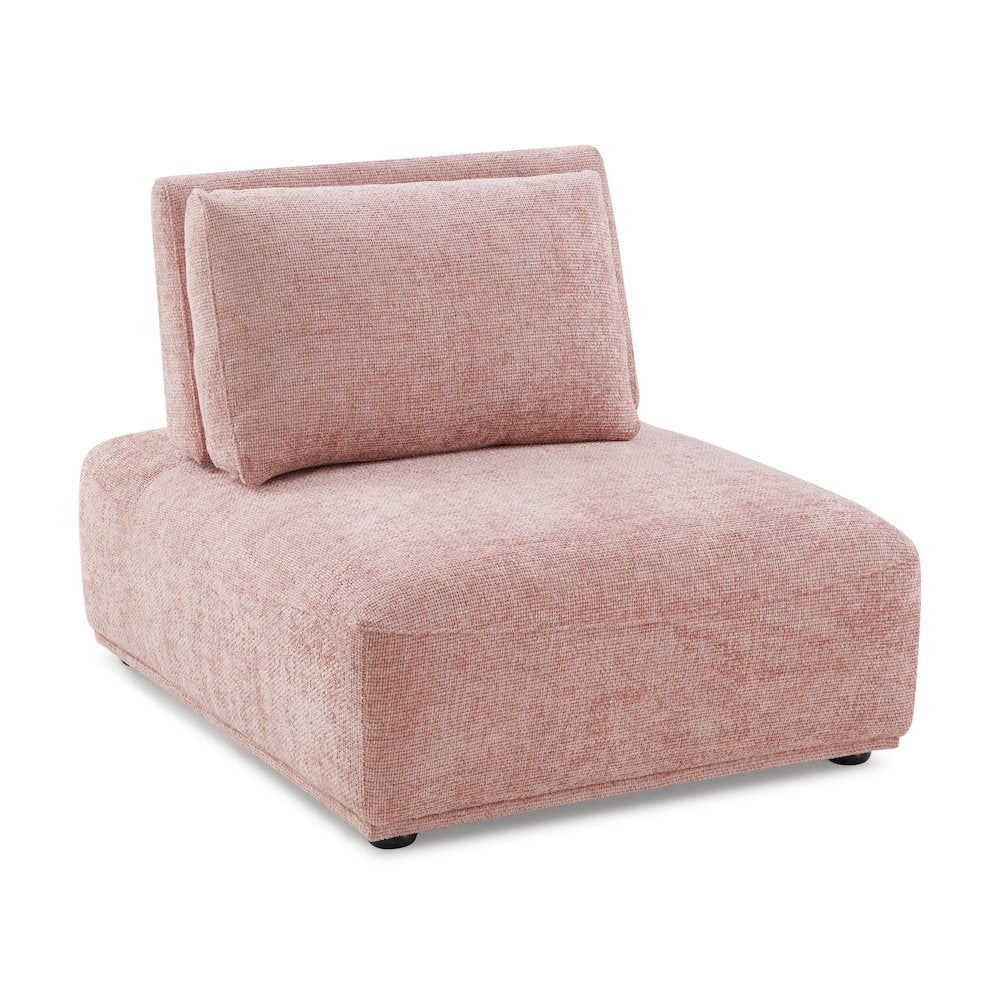 Tatiana Modern Chenille Modular Armless Chair with Adjustable Backrest