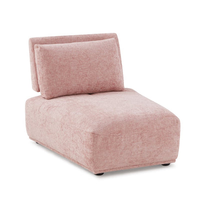 Tatiana Modern Chenille Curved Modular Armless Chair with Adjustable Backrest