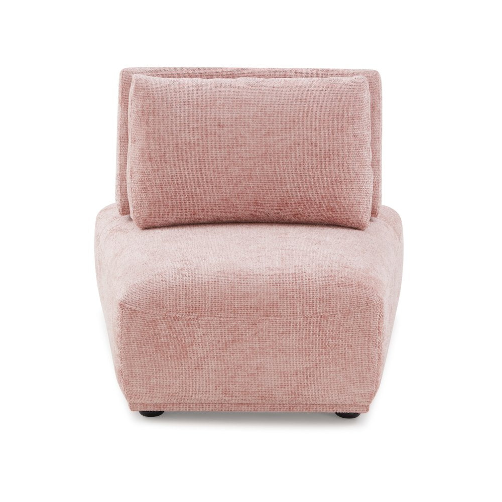 Tatiana Modern Chenille Curved Modular Armless Chair with Adjustable Backrest