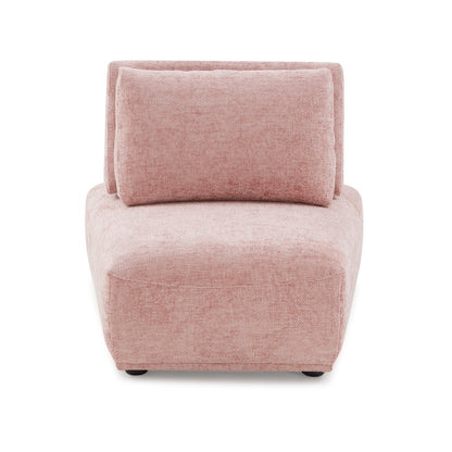 Tatiana Modern Chenille Curved Modular Armless Chair with Adjustable Backrest