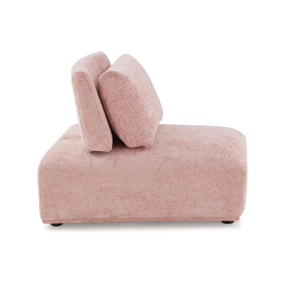 Tatiana Modern Chenille Curved Modular Armless Chair with Adjustable Backrest