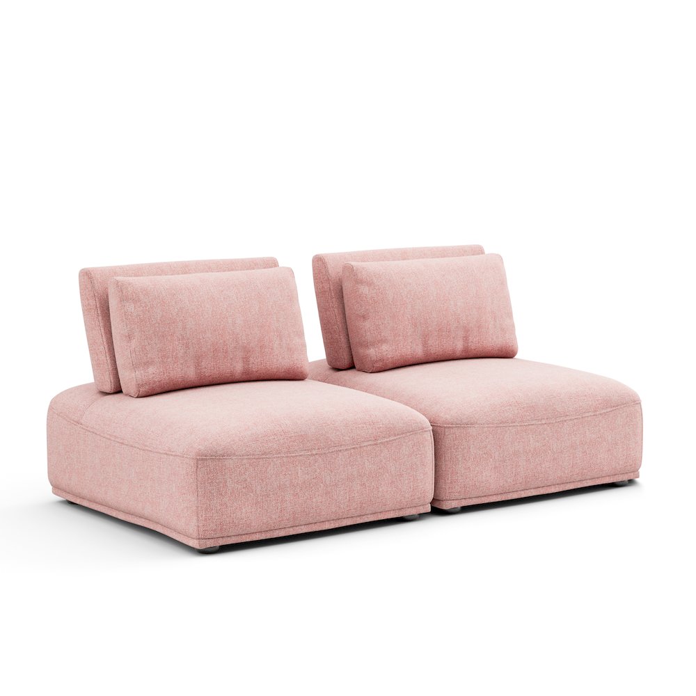 Tatiana Chenille 2-Seater Modular Sectional Sofa with Adjustable Backrest