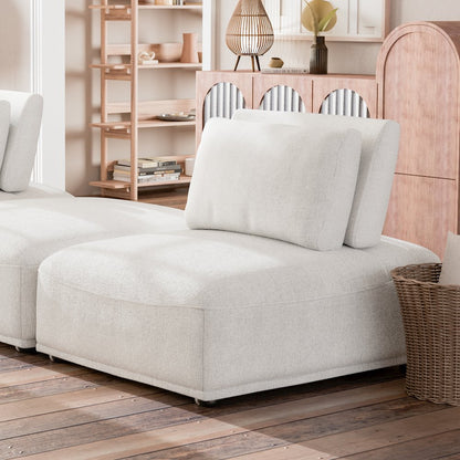 Tatiana Modern Chenille Modular Armless Chair with Adjustable Backrest
