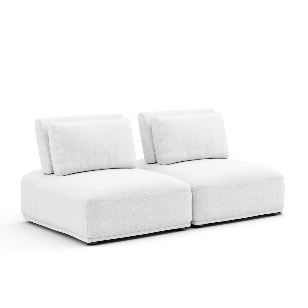 Tatiana Chenille 2-Seater Modular Sectional Sofa with Adjustable Backrest