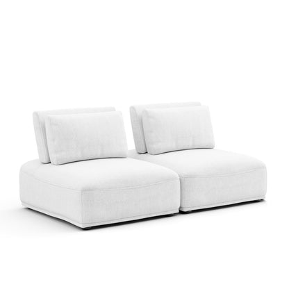 Tatiana Chenille 2-Seater Modular Sectional Sofa with Adjustable Backrest