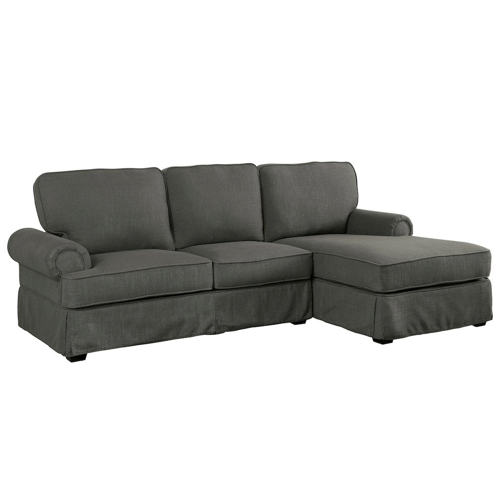 Fontina Transitional Fabric Right Facing Sectional in Gray