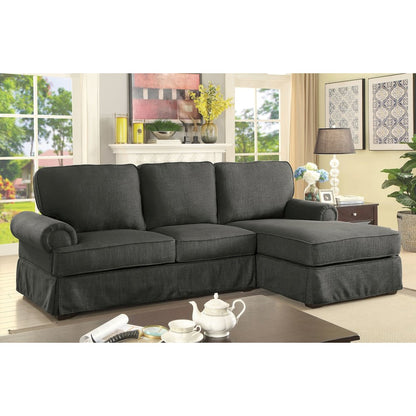 Fontina Transitional Fabric Right Facing Sectional in Gray