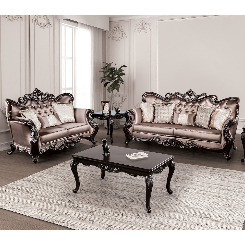 Haggen 2-Piece Velvet Tufted Sofa Set with Nailhead Trim