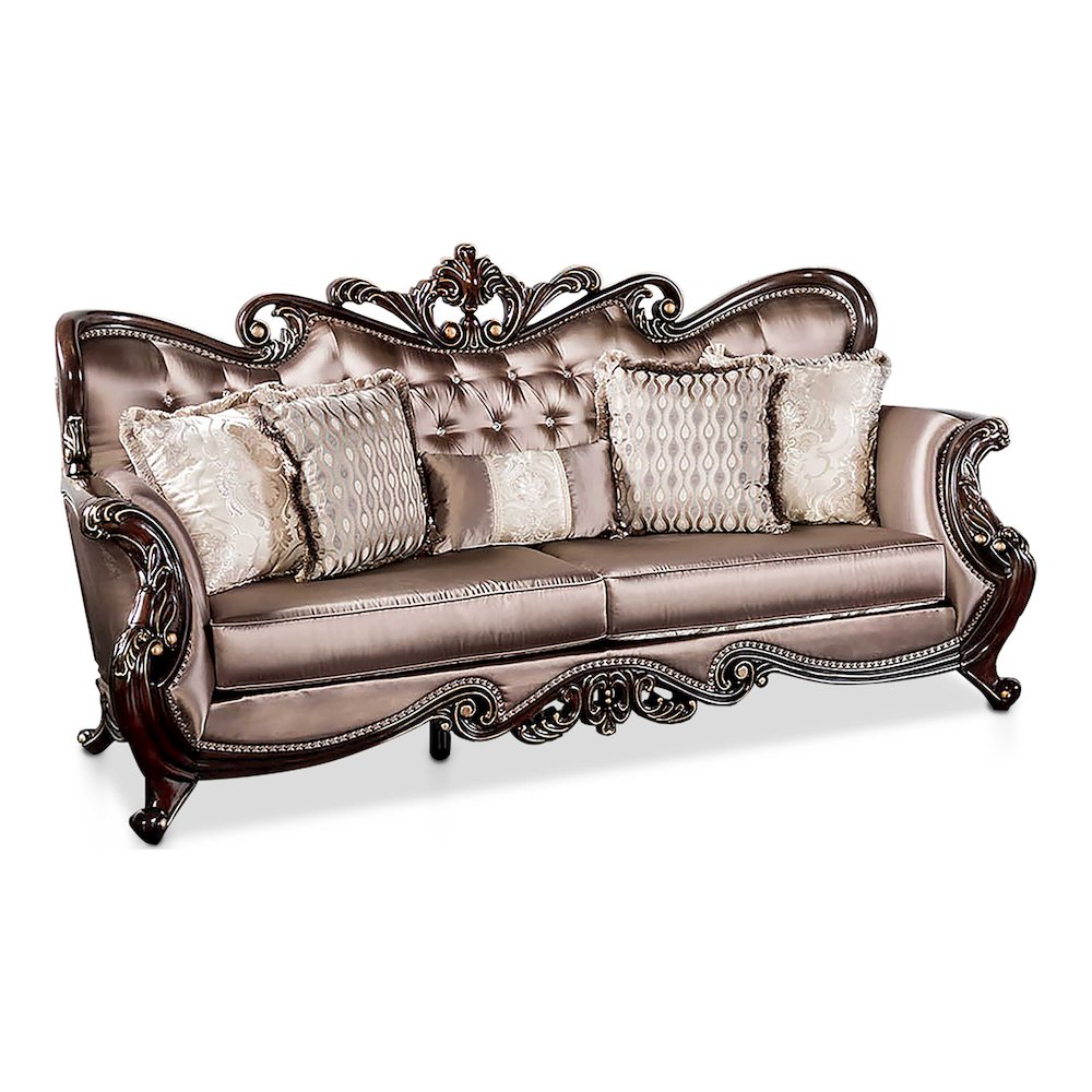 Haggen Velvet Tufted Sofa with Nailhead Trim