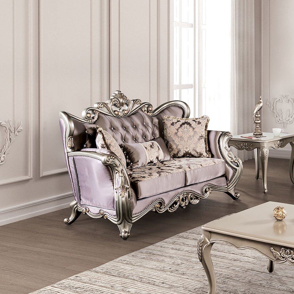 Haggen Velvet Tufted Loveseat with Nailhead Trim