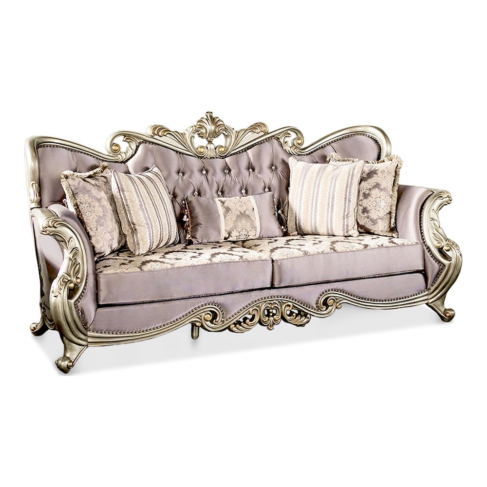 Haggen Velvet Tufted Sofa with Nailhead Trim